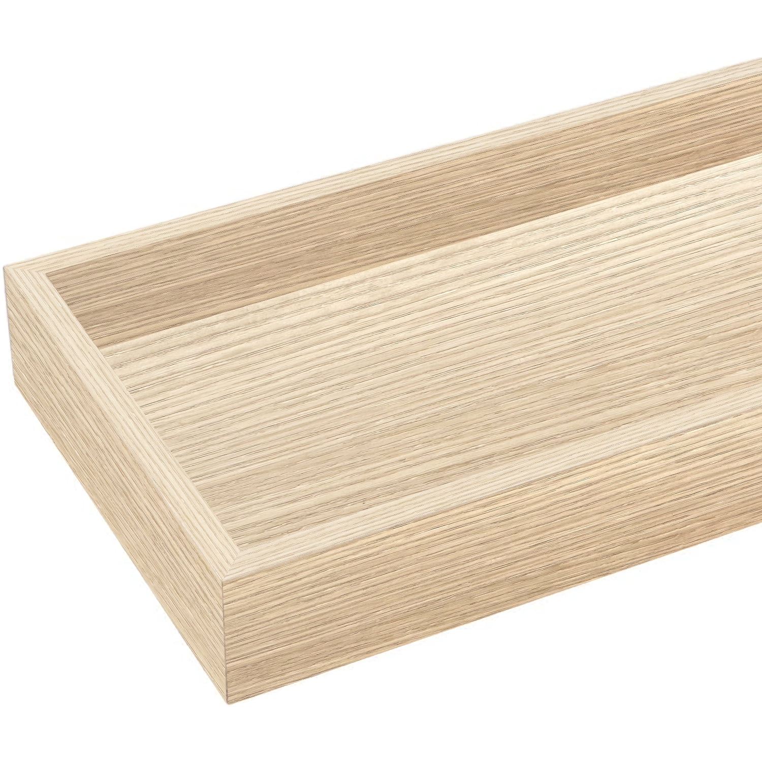 Mifurn 15.7" Floating Shelves for Wall, with Raised Lip, Set of 2, Oak