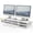 White, variant on Monitor Stand Dual Monitor Riser 42.5inch Large Desk Computer Monitor Stand Riser with Drawer, 2 Tier Wood & Acrylic Desktop Organizer with Cable Management