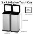 thumbnail image 2 of BENESKY Stainless Steel Kitchen Trash Can, 15.8 Gallon (2 x 7.9 Gallon) Dual Compartment Garbage Can, 60L Open Top Waste Bins for Kitchen, Home Office, 2 of 7