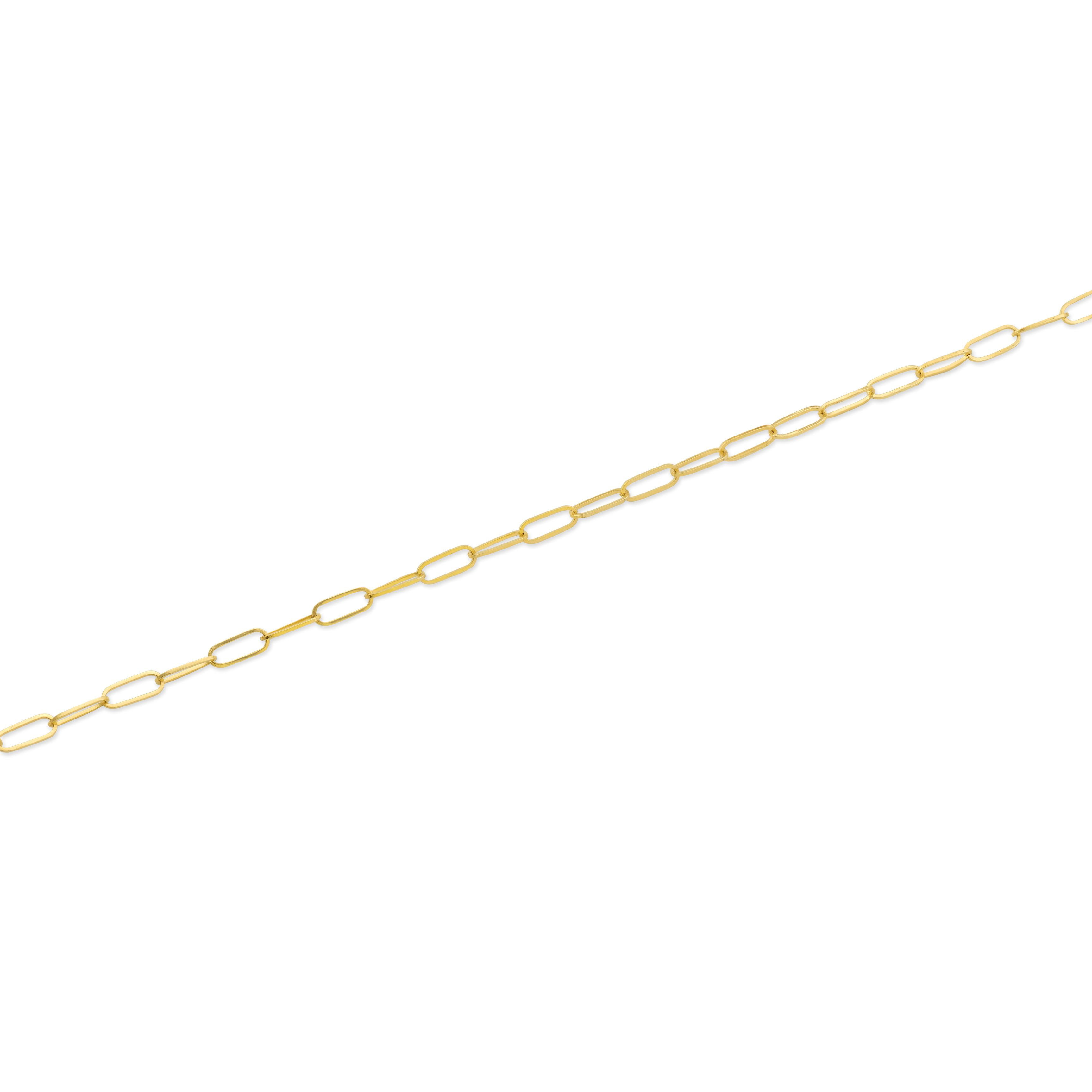 14k Yellow Gold 3mm Paper Clip Link Necklace (22")