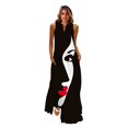 thumbnail image 1 of MOVOKAKA Ladies Spring Summer Long Dress Women Sleeveless V-neck Loose Elegant Dresses Party Printing Vintage Beach Dress FemaleM Gao Jinjia LED, 1 of 2