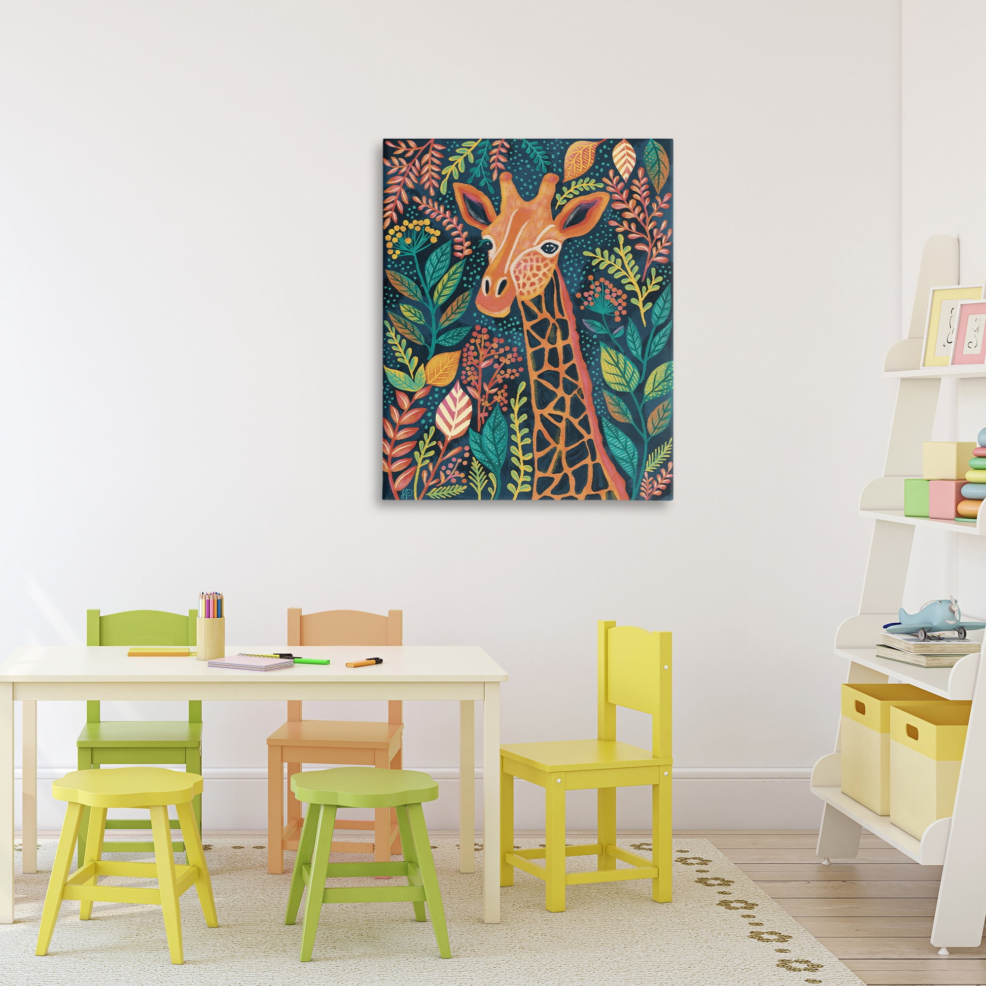 Stupell Industries Exotic Leaf Pattern Giraffe Canvas Wall Art, design by Lisa R Dumm
