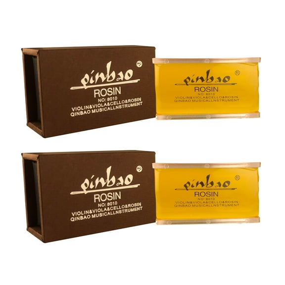 Violin Rosin for Violin Bow, Light Low Dust, 2 Pack, Compatible with Violin, Cello and Viola, String Instrument Acessories (YELLOW)