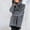 Gray, variant on Women's Plus Size Hooded Wool-Like Coat Mid-Length Button Down Long Coat Warm Fall Winter Outerwear Gray，3XL