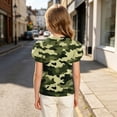thumbnail image 5 of WPPGONE Toddler Girls Camo Tunic T Shirt Puff Short Sleeve Classic Camouflage Print Graphic Tees Crewneck Breathable Activewear Daily Outdoor Sport Play Outfits Apparel, 5 of 8