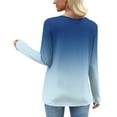 thumbnail image 2 of yievot Long Sleeve Shirts for Women Fall Dressy Blouses Asymmetric Square Neck Tunic Tops Buttons Trendy Clothes, 2 of 4