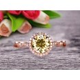 thumbnail image 3 of 1.75 Carat 6mm Round Cut Gemstone Champagne Diamond Moissanite Engagemrnt Ring On 10k Rose Gold Promise Ring, 3 of 6