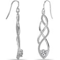 thumbnail image 6 of LeCalla 925 Sterling Silver Light-Weight Infinity Celtic Knot Twist French-Wire Cubic-Zirconia Drop Dangle Earrings for Women and Teen 51MM, 6 of 9