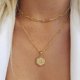 thumbnail image 2 of Dainty Layered Initial Necklaces for Women, 14K Gold Plated Paperclip Chain Necklace Simple Cute Hexagon Letter Pendant Initial Choker Necklace Gold L, 2 of 4