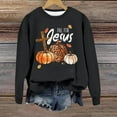 thumbnail image 2 of WREESH Thanksgiving Shirts Trendy Fall Sweatshirts for Women 2025, Letter Pumpkin Printed Crewneck Sweatshirts, Loose Casual Pullover Tops Teen Girl Clothes Black, 2 of 4