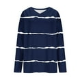 thumbnail image 6 of PNTUTB Women's Fashion Striped Print V-Neck Casual Loose Fit Comfortable Long Sleeve Top&Flash Picks, 6 of 6