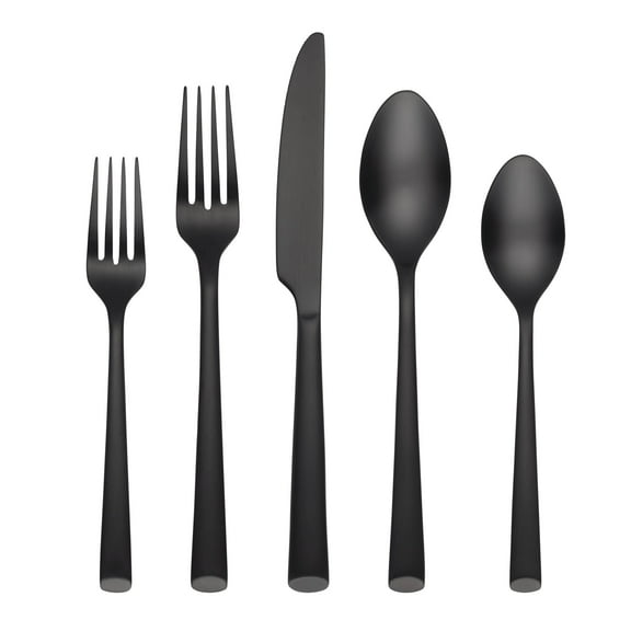 Cambridge Silversmiths Gilda Black Satin 20-Piece Flatware Set, Service for 4