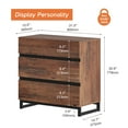 thumbnail image 5 of WAMPAT Dresser for Bedroom, Closet Organizers and Storage with 3 Drawers, Chest of Drawers with Metal Base, Modern Wood Dresser for Living Room, Hallway, Entryway, Brown, 5 of 6