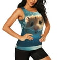thumbnail image 2 of KLL Cute Swimming Guinea Pig Print Womens Tank Top Sleeveless Workout Tops Athletic Running Shirts Yoga Gym Clothes-Large, 2 of 7