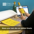 thumbnail image 3 of Yellow Sticker Paper, 8.5 x 11 Full Sheet Label, 100 Sheet Pack, Inkjet or Laser Printer, Online Labels (Color: Yellow), 3 of 9