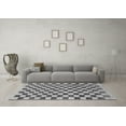 thumbnail image 3 of Ahgly Company Indoor Round Checkered Gray Modern Area Rugs, 5' Round, 3 of 4
