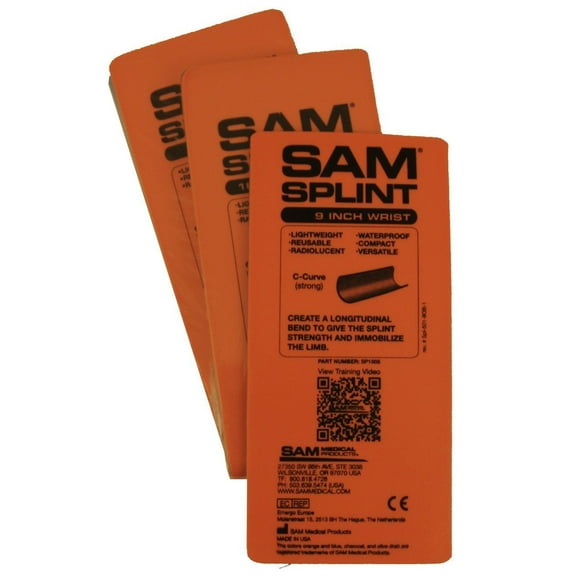 SAM Splint Variety Combo Pack (36", 18" and 9" Orange/Blue, Charcoal Gray Spints)