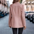 thumbnail image 4 of Blazer para mujer, chaqueta con mangas fruncidas 3/4, chaqueta de oficina para negocios, traje deportivo, gabardina, 4 of 6