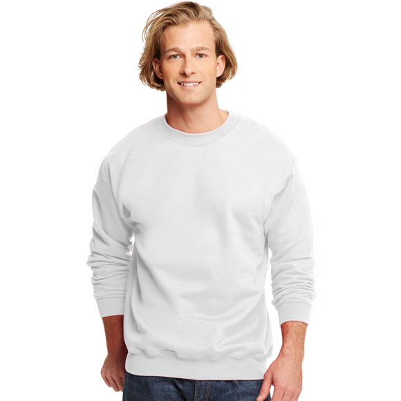 Hanes Chandail à Col Rond pour Adulte en Coton Ultime, S, Blanc