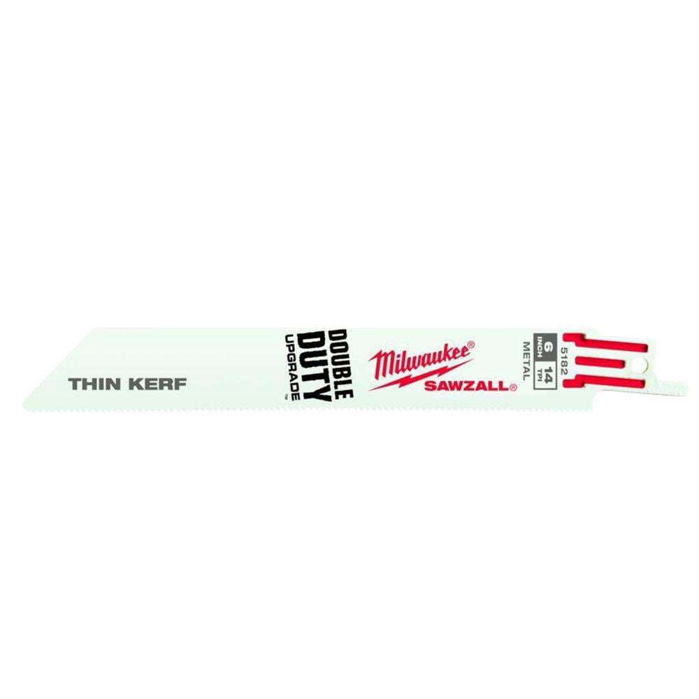 Milwaukee 48-01-6182 6" 14 TPI Thin Kerf SAWZALL Blades (50 Pack)