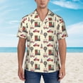 thumbnail image 2 of Sikiie Retro Steampunk Vehicle1 Print Men's Hawaiian Shirt, Summer Beach Button Pocket Short Sleeve T-Shirt,3X-Large, 2 of 7