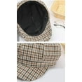thumbnail image 3 of CoCopeaunt Women Plaid Newsboy Caps Casual Visor Beret Hat Cozy Retro Vintage Cabbie Hat for Ladies Girls, 3 of 7