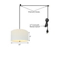 thumbnail image 2 of 2 Light Swag Plug-In Pendant 16"w White Linen Drum with Diffuser, Black Cord, 2 of 8
