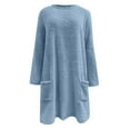 thumbnail image 3 of 2025 Spring Hoodie Light Blue Hoodie Long Sleeves Round Neck Sweater Vest Solid Color Trendy Cardigan Men's Hoodie(L), 3 of 6