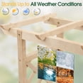 thumbnail image 6 of BAYUELSWU Raised Garden Bed with 2-Sided Trellis & Hanging Roof, Wooden Elevated Planter w/Drainage Holes, Bottom Gaps for Flowers, Herbs, Climbing, Vines (Natural), 6 of 7