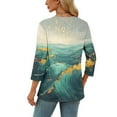 thumbnail image 5 of JTZGDY 3/4 Sleeve U Neck Tops for Women Dressy Casual Boho Floral Printed Summer Graphic Tunic T-Shirts Loose Lightweight Cotton Pullover Blouse Multicolor#07 XXL, 5 of 10