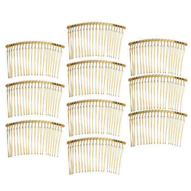 3x10 Piezas Peine De Pelo De Aleación Para Mujer Peine De Boda Para Hacer Joyas De Oro Sunnimix Peine