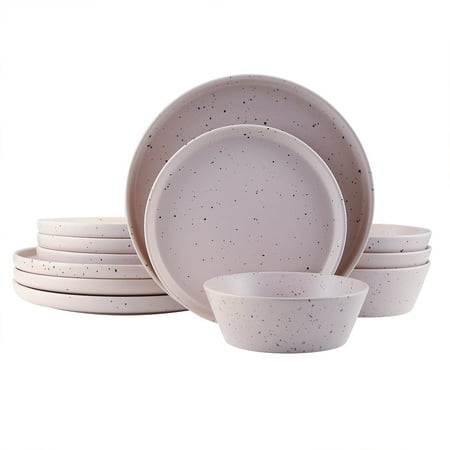 

Meng Jessica Stoneware 12-Piece Round Dinnerware Set Taupe
