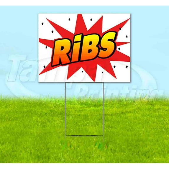 Wbg Ribs (18" x 24") Yard Sign, Includes Metal Step Stake