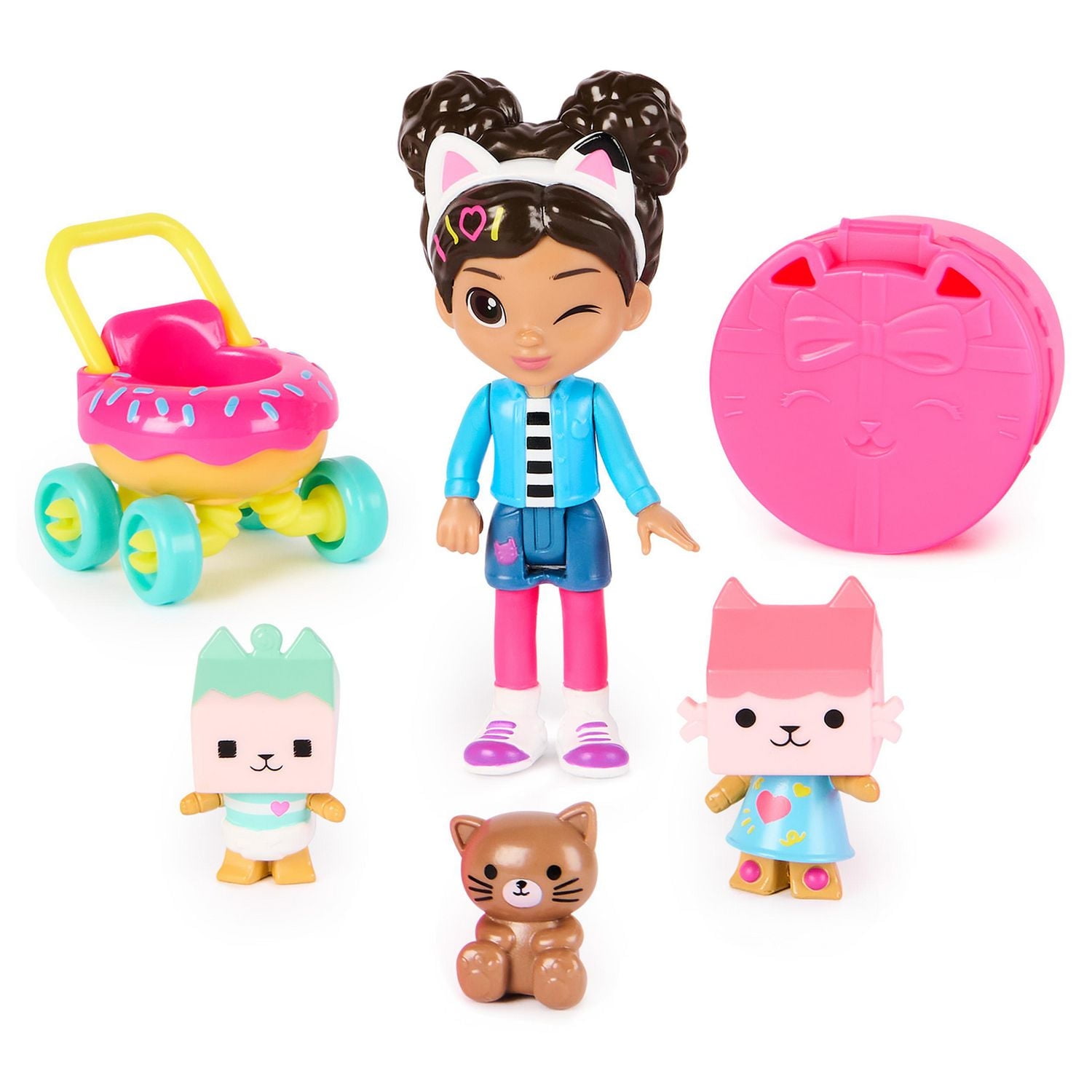 Gabby’s Dollhouse, Kitty Care Figure Set with Gabby, Baby Box, Baby Benny Box, Surprise Toys & Dollhouse Accessories, Kids Toys for Girls & Boys 3+