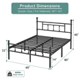 thumbnail image 7 of Woozuro Queen Size Bed Frame with Headboard/Footboard, 14 Inch Metal Platform Bed Frame, Easy Assembly, 7 of 7