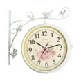 thumbnail image 4 of Reloj de pared redondo de doble cara con rotación de 360 ​​grados, silencioso, con esfera de 25 cm. blanco retro, 4 of 9