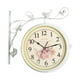 thumbnail image 4 of Reloj de pared de doble cara con esfera de 10 pulgadas de diámetro, decoración de pared, sin tictac. blanco retro, 4 of 9