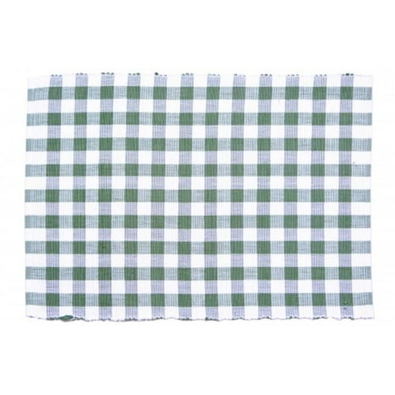 Mr. MJs Trading AG-01293S-4 19 in. Ribbed Placemats, Toro Green Check - Set of 4