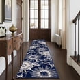 thumbnail image 2 of Findosom Runner Rug for Hallway 2x10 ft,Non-slip Machine Washable Runners Flower Floor Mats Low Pile Carpet Rug Runner with Rubber Backing for Entryway Doormat Bathroom Kitchen Laundry Room,Blue, 2 of 8