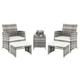thumbnail image 5 of SalonMore 5PCS Patio Furniture PE Rattan All Weather Cushioned Chairs, 5 of 10