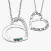 Personalized Birthstone and Diamond Accent Silver-Tone Mother's Heart Pendant, 20"