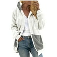 thumbnail image 2 of Patlollav Womens Fashion Zipper Long Sleeve Hooded Coats, 2 of 7