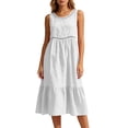 thumbnail image 4 of Women's Casual Round-Neck Sleeveless Solid Dress, 4 of 6
