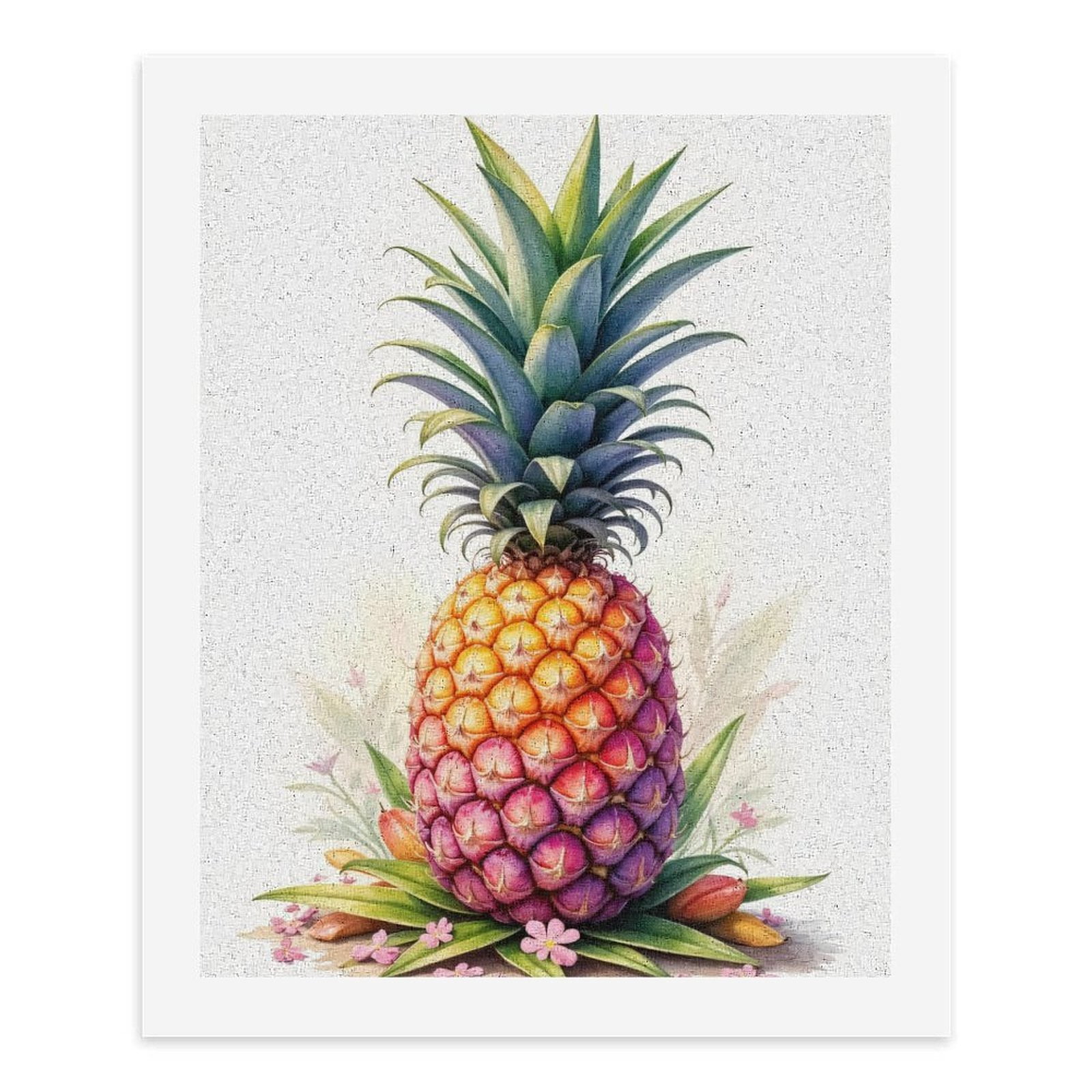 Paint by Numbers Kit for Adults, Colorful Pineapple Floral Art Paint by Numbers, Easy Paint by Numbers Kit for Adults Beginner, DIY Adult Paint by Number Kits on Canvas, Home Decor