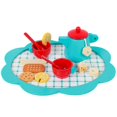 thumbnail image 1 of Play House Kitchen Wooden Toy for Children Pretend Play Tea Party Set Blue Wooden Afternoon Tea Set, 1 of 4
