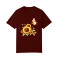 thumbnail image 2 of NAMTYQX Womens Tops Dressy Casual Scoop Neck Short Sleeve Lounge Cool Print Oversized Boyfriend Graphic Light Womens Casual Tops Wine Size 2XL, 2 of 4