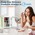 thumbnail image 5 of 4L/6 Cans Mini Fridge without Freezer,Portable Compact Refrigerator for Makeup Skin Care,Cooler and Warmer 2 Mode for Bedroom,Car,Office Dorm,Small Cooler for Drink/Cosmetics/Beverage/Wine - Green, 5 of 7