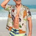thumbnail image 7 of Honeii Cute Vegetables Print Men’s Hawaiian Shirt,Classic Button-Down Short Sleeve Shirt, for Beach, Vacation, and Outdoor Activities,Medium, 7 of 7