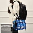 thumbnail image 6 of Blue Astract Pattern with Bows Insulated Lunch Bag Portable Cooler Bag Mommy Bag Large Capacity 6L, 6 of 9