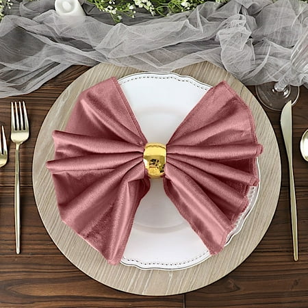 

BalsaCircle 20 Pieces 20 x 20 Dusty Rose Premium Velvet Napkins Linens